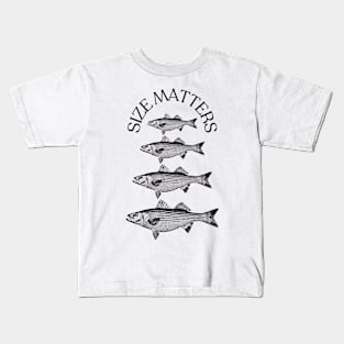 Size Matters- Striped Bass Kids T-Shirt